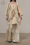 Mutedance Loose Drawstring V-Neck Top Series MD-MD24SS90-LUO Nude PM125